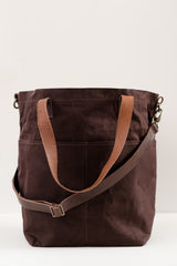 waxed canvas crossbody tote - book - Image 1