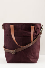 waxed canvas crossbody tote - book - Image 2