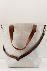 waxed canvas crossbody tote - book - Image 3