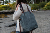 waxed canvas crossbody tote - book - Image 12