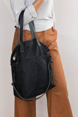 waxed canvas crossbody tote - book - Image 2